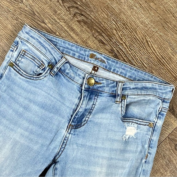 Kut From The Kloth Jeans Women 4 Distressed Light Wash Slim Straight Denim Faded - Picture 3 of 11